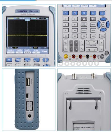 Hantek dso1102b 디지털 핸드 헬드 오실로스코프 2 채널 100 mhz 1gs/s 샘플 속도 32 자동 측정 핸드 헬드 멀티 미터